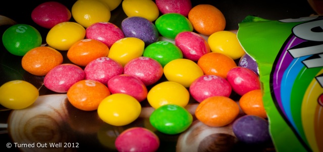 Unsorted Skittles sweets